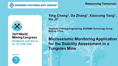 Microseismic monitoring application for the stability assessment in a tungsten mine