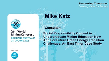 Social Responsibility Content in Undergraduate Mining Education Now And For Future Green Energy Transition Challenges: 
An East Timor Case Study