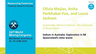 Indium in Australia: Exploration in NE Queensland’s mine waste